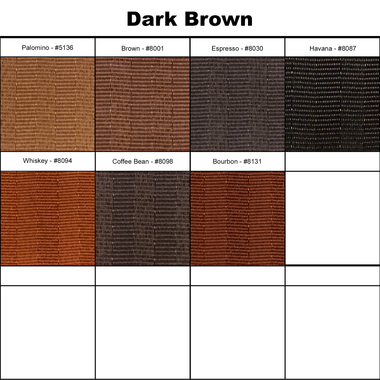 Belt Color Swatch Options