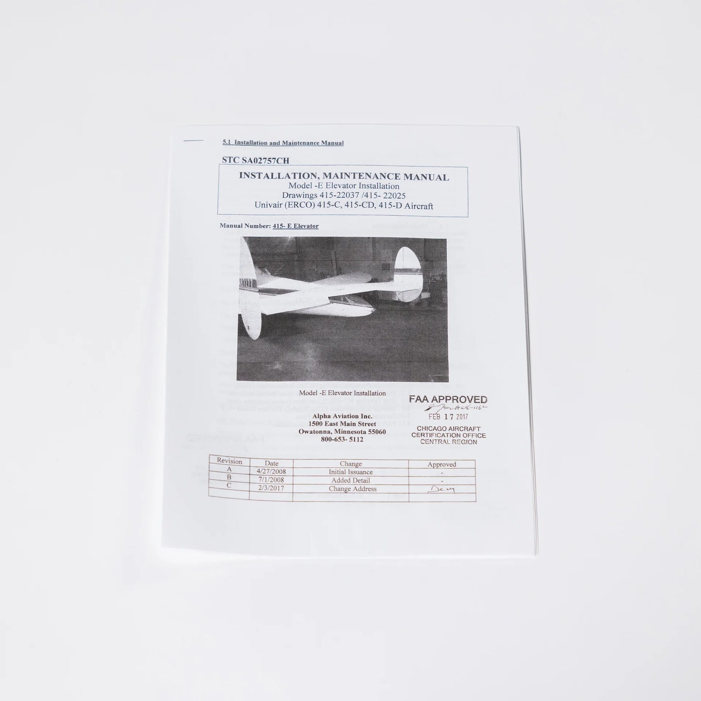 Ercoupe Model E – Elevator Installation