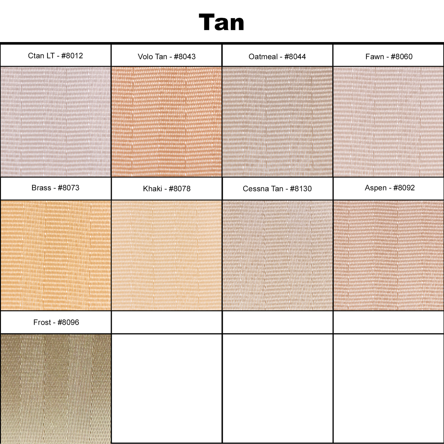 Belt Color Swatch Options