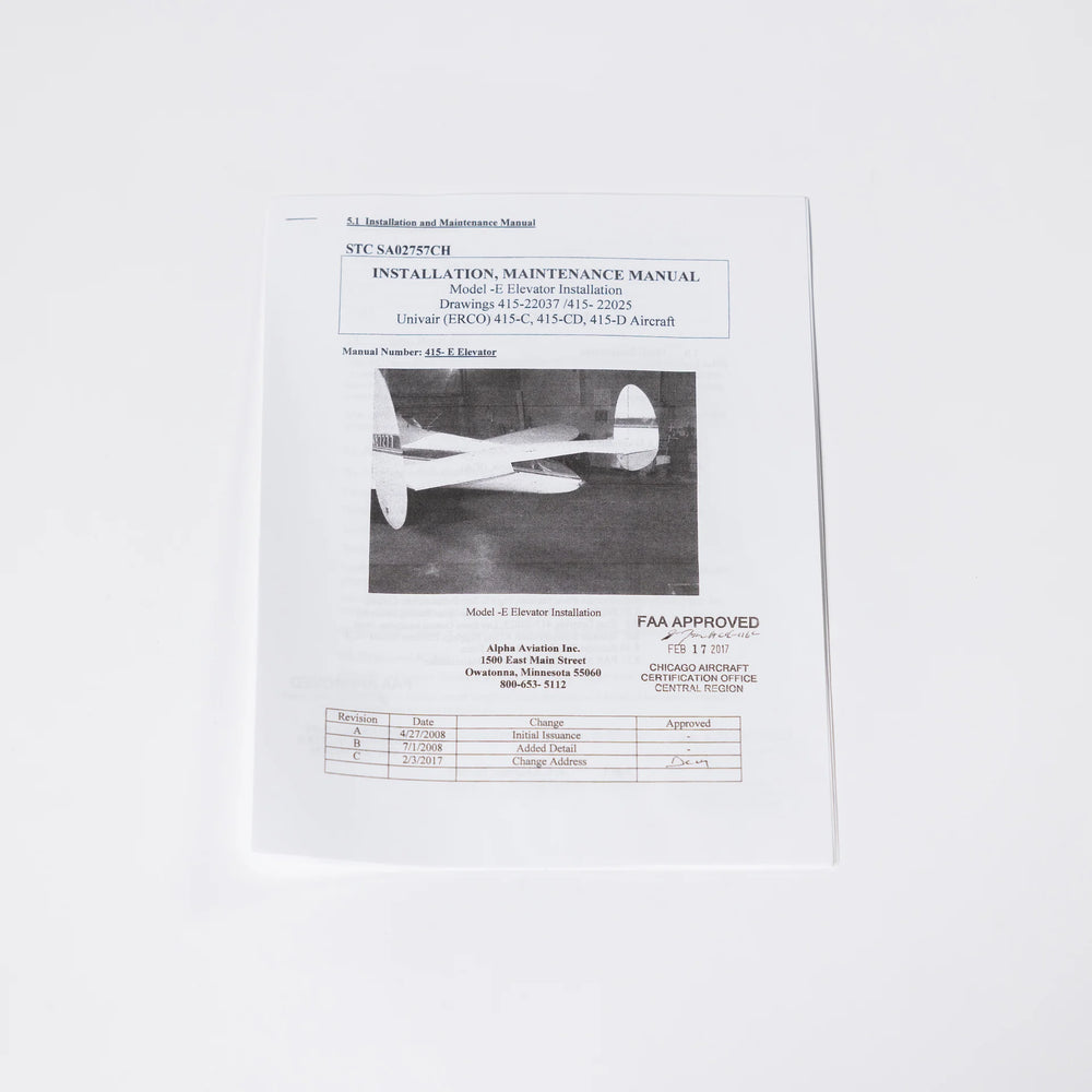 Ercoupe Model E – Elevator Installation